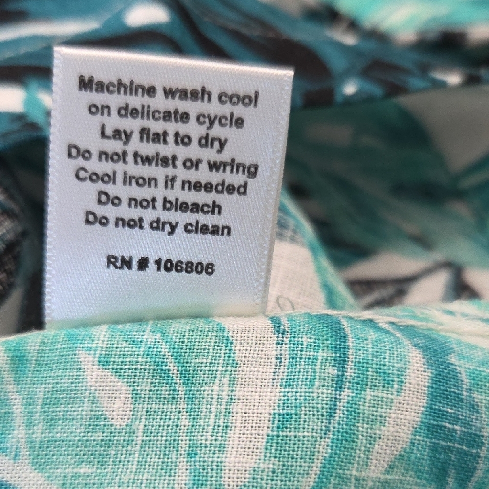 Coral Bay Teal and Black Leaf Print Top - Picture 7 of 7